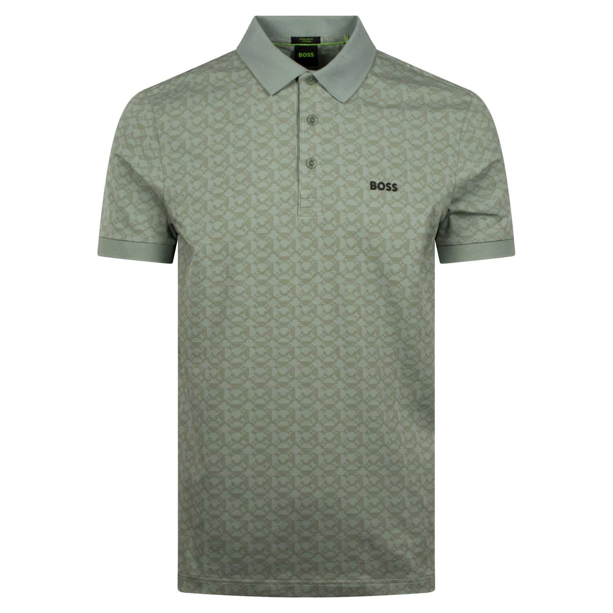 Boss Paddy Pirax Striped C Mens Polo Shirt Open Green